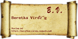Beretka Virág névjegykártya